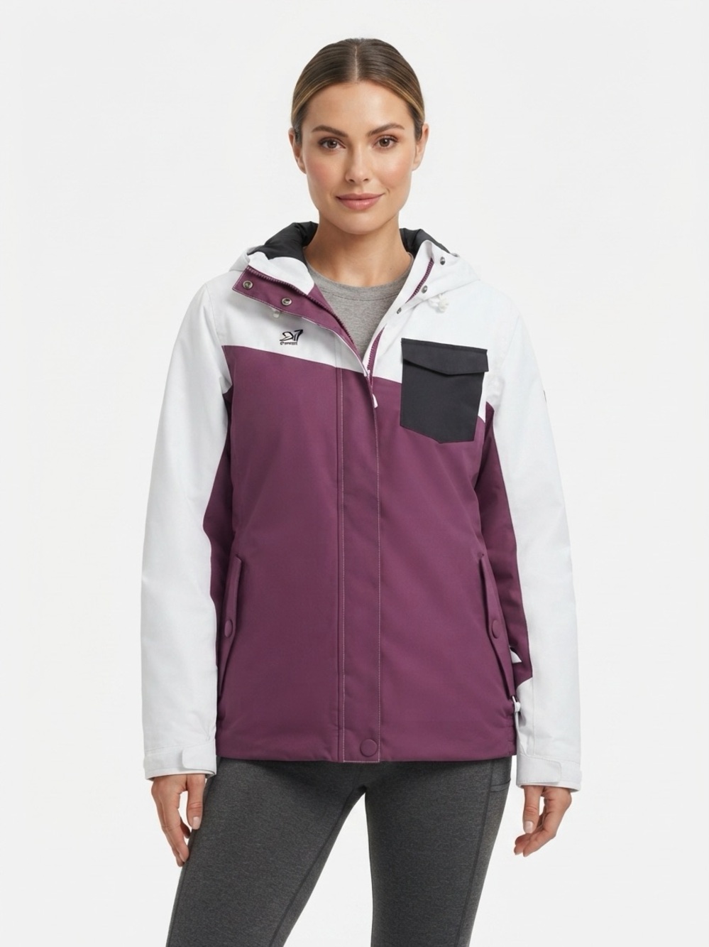 2117 of Sweden Domsjö Ski Jacket 10K/10K Waterproof Colorblock Plum White L